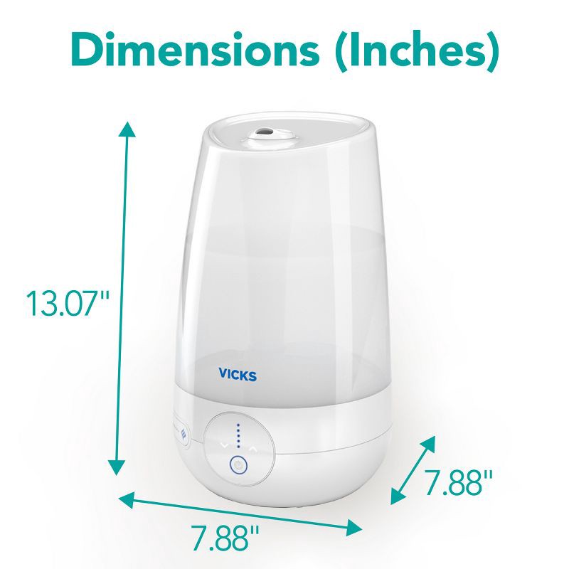 slide 8 of 8, Vicks Filter Free Plus Cool Mist Ultrasonic Humidifier - 1.2gal, 1.2 gal