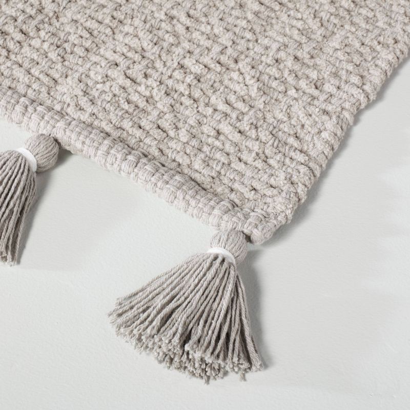 20 X 32 Solid Tassels Bath Rug Gray - Hearth & Hand™ With Magnolia :  Target