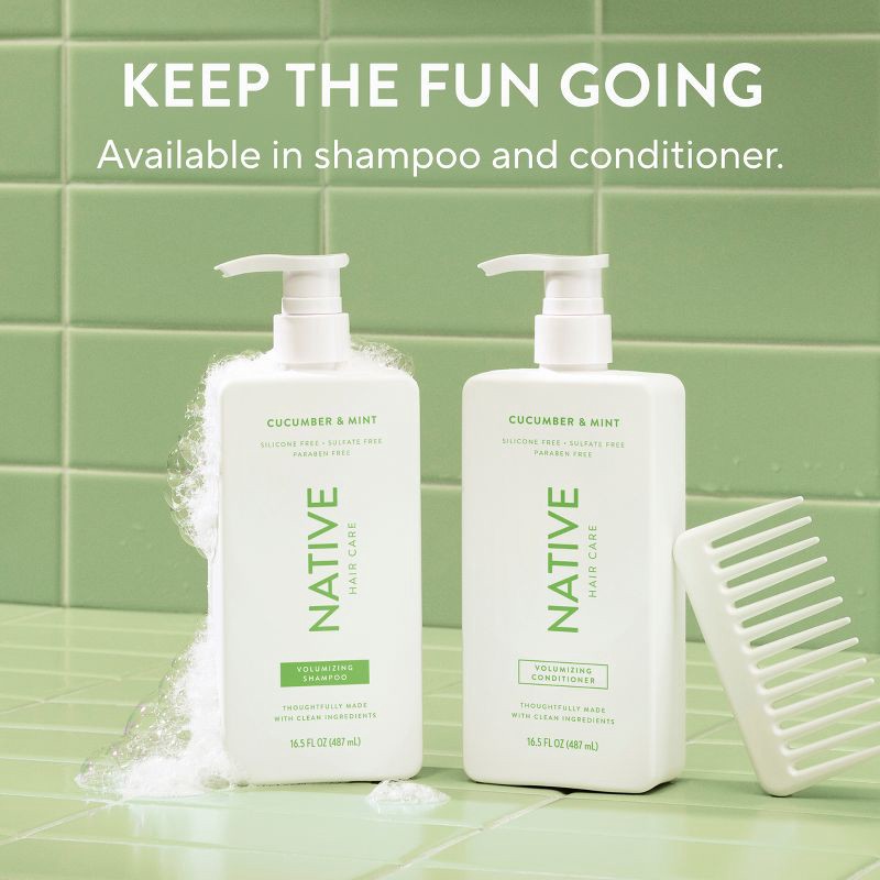 slide 8 of 12, Native Travel Size Vegan Cucumber & Mint Natural Volume Conditioner, Clean, Sulfate, Paraben and Silicone Free - 3 fl oz, 3 fl oz