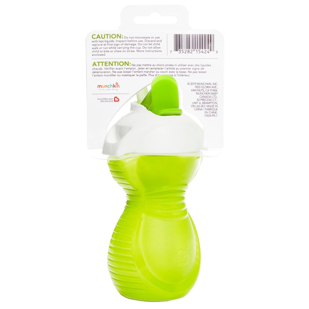 slide 3 of 4, Munchkin Click Lock Flip Straw Cup - Green - 9oz, 1 ct