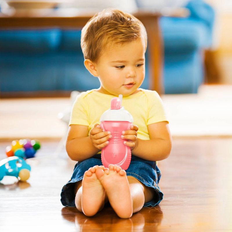 slide 2 of 4, Munchkin Click Lock Flip Straw Cup - Pink - 9oz, 9 oz