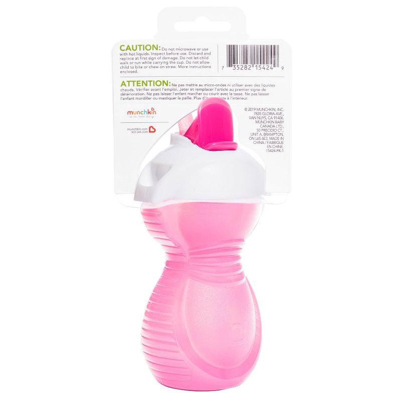 slide 4 of 4, Munchkin Click Lock Flip Straw Cup - Pink - 9oz, 9 oz