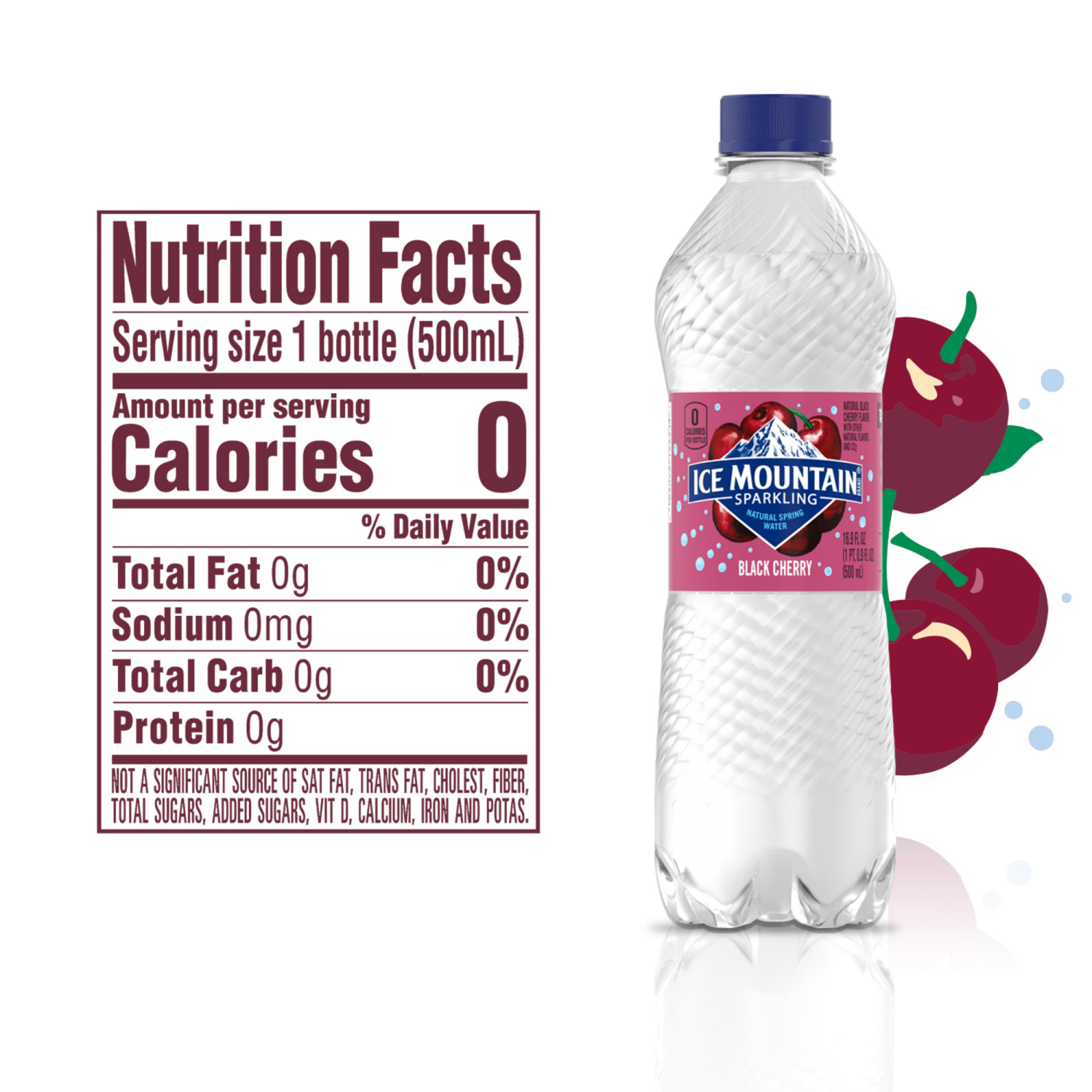 slide 2 of 4, Ice Mountain Brand Sparkling Natural Spring Water, Black Cherry - 16.9 oz, 8 ct