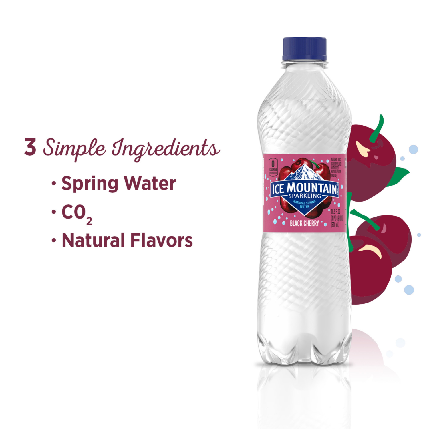 slide 3 of 4, Ice Mountain Brand Sparkling Natural Spring Water, Black Cherry - 16.9 oz, 8 ct