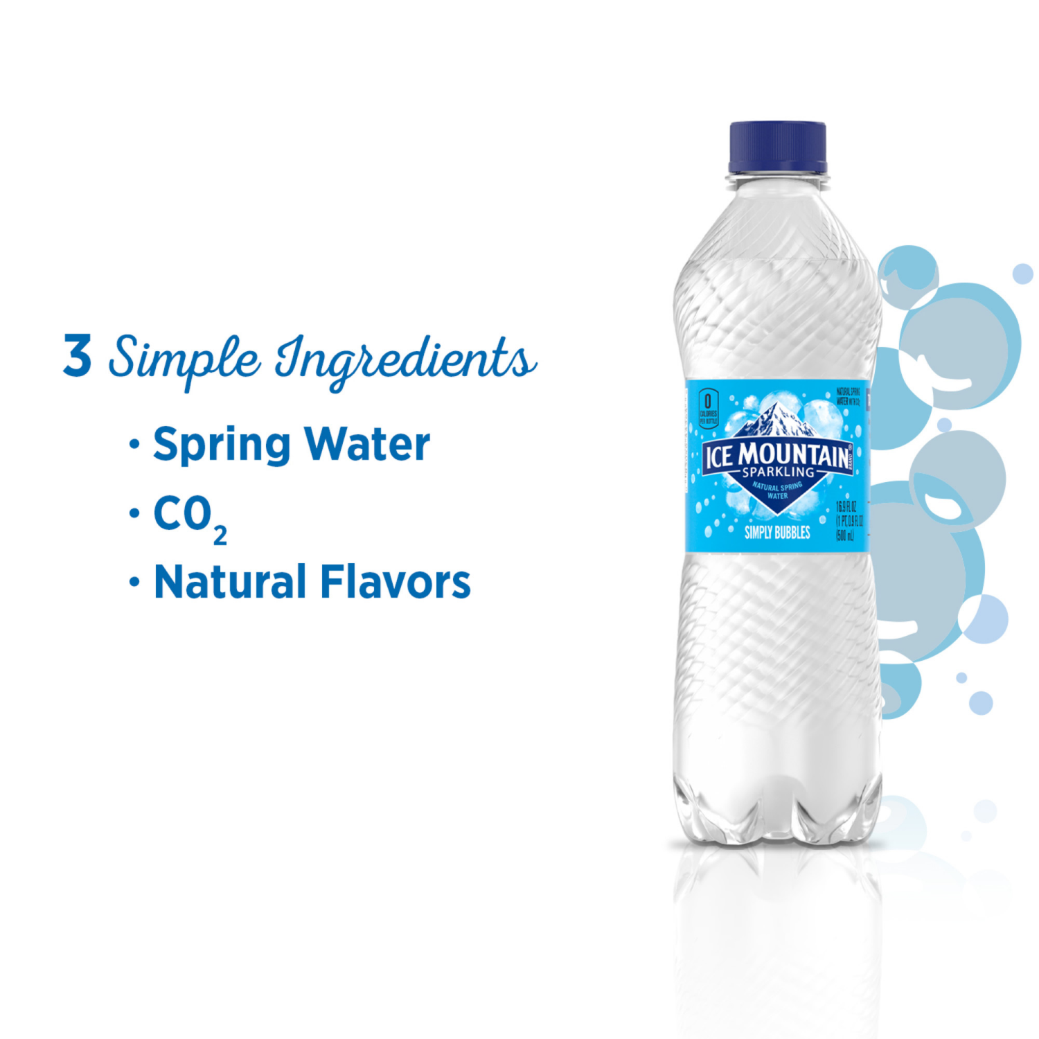 slide 3 of 4, Ice Mountain Sparkling Water, Simply Bubbles Flavo, 16.9 oz. Bottles (8 Count), 8 ct