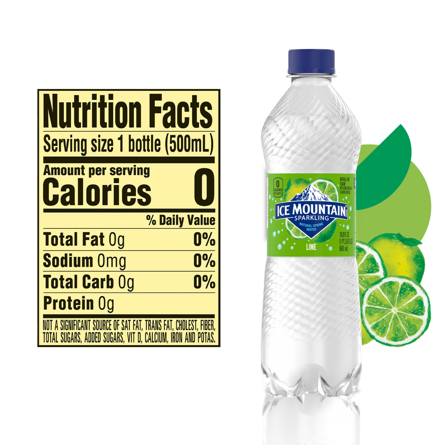 slide 2 of 4, Ice Mountain Sparkling Water, Zesty Lime- 16.9 fl oz, 8 ct