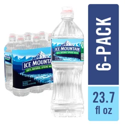 Ice Mountain Spring Water, 23.7-ounce plastic sport cap bottles (Pack of 6)