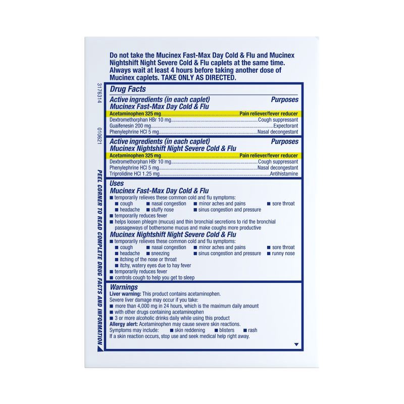 slide 9 of 12, Mucinex Max Strength Cold & Flu Medicine - Day & Night - Tablets - 40ct, 40 ct