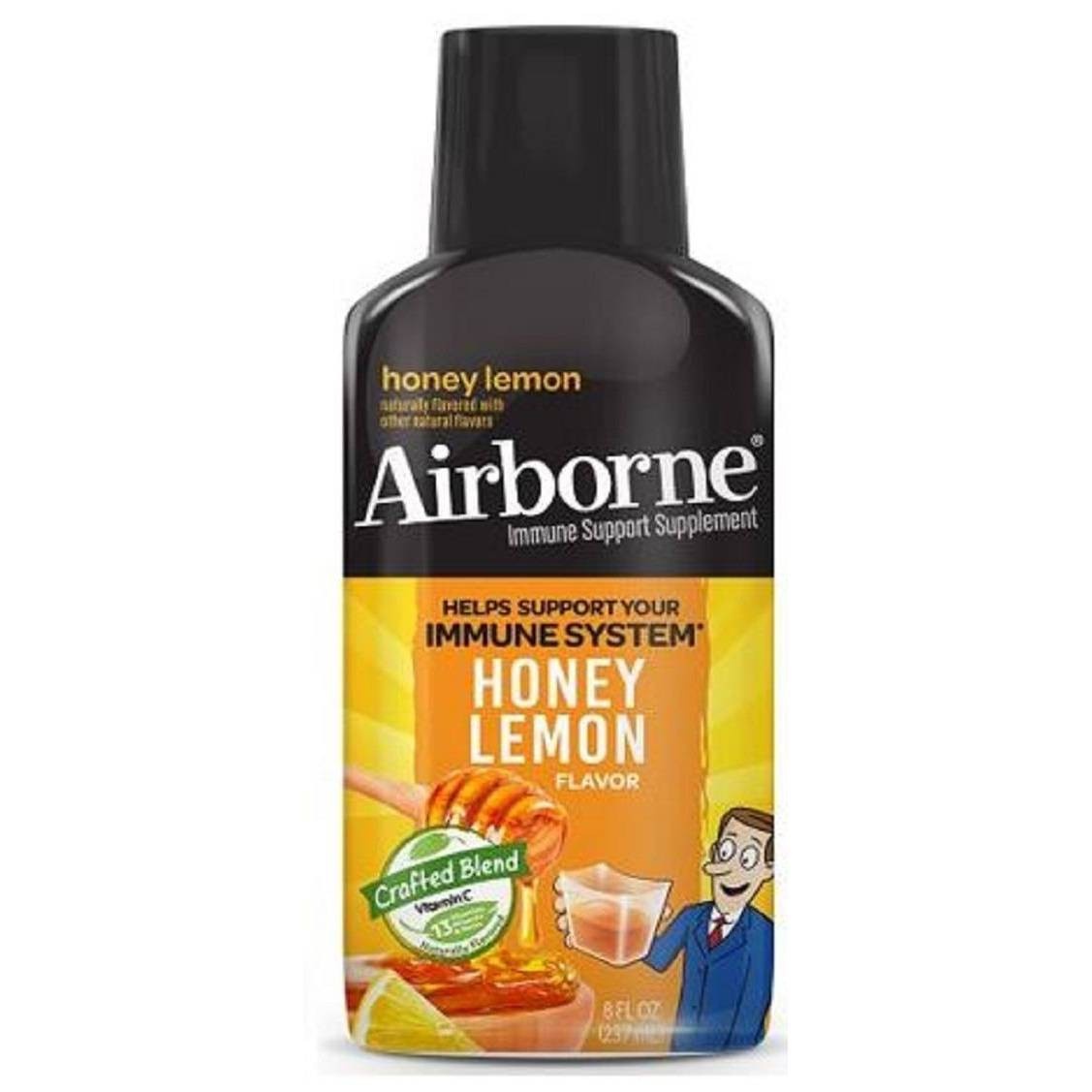 slide 1 of 4, Airborne Honey Vitamin C Liquid - Lemon - 8 fl oz, 8 fl oz