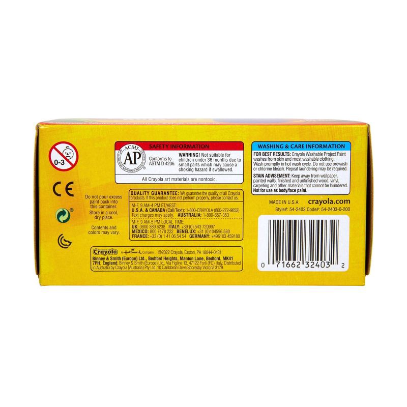 slide 5 of 5, Crayola 6ct Washable Project Paint, 6 ct