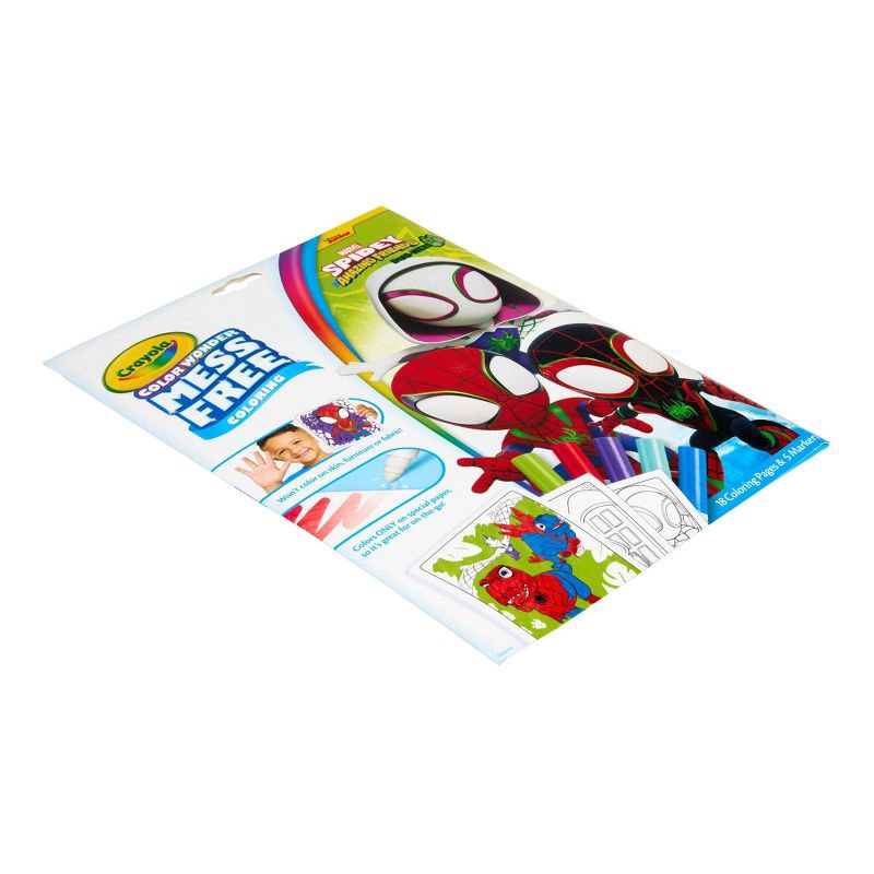 slide 2 of 6, Crayola Spidey and His Amazing Friends Color Wonder Set, 18 Pages, 5 Mess Free Markers,Toddler Stocking Stuffers,Travel Activity,Holiday Gift, Ages 3+, 1 ct