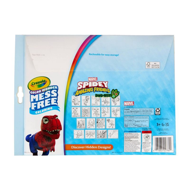 slide 5 of 6, Crayola Spidey and His Amazing Friends Color Wonder Set, 18 Pages, 5 Mess Free Markers,Toddler Stocking Stuffers,Travel Activity,Holiday Gift, Ages 3+, 1 ct