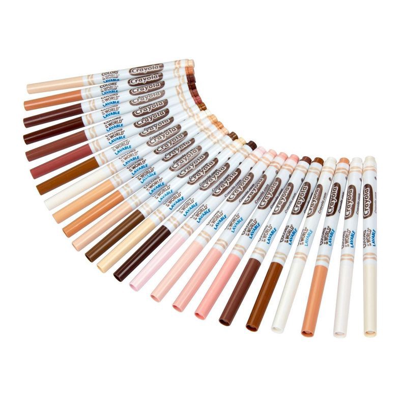 slide 3 of 6, Crayola 24ct Colors of the World Fine Line Washable Markers: Back to School Supplies for Teachers and Kids, Coloring Markers, 24 ct