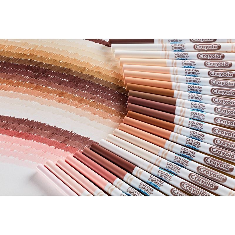 slide 5 of 6, Crayola 24ct Colors of the World Fine Line Washable Markers: Back to School Supplies for Teachers and Kids, Coloring Markers, 24 ct