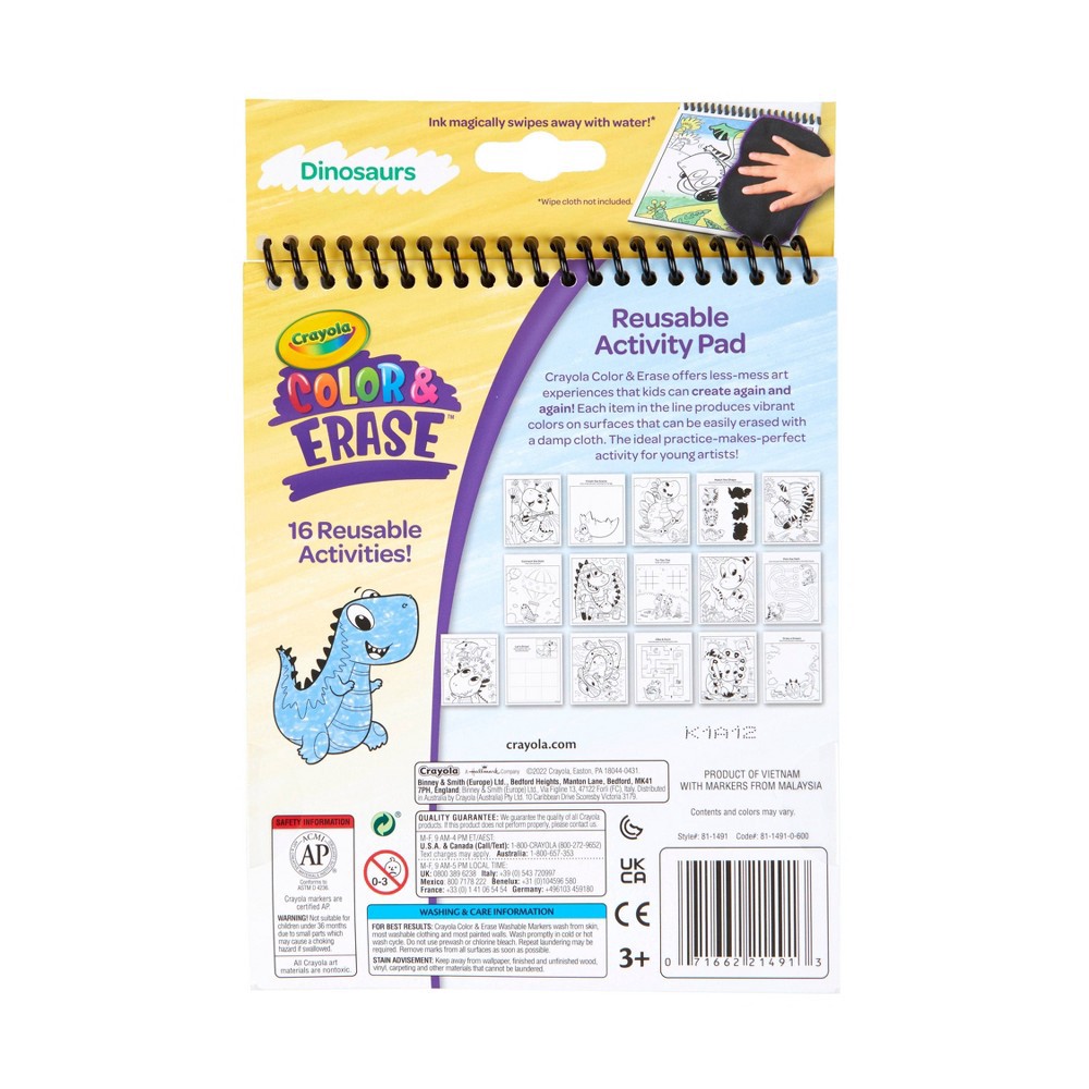 slide 5 of 5, Crayola Color & Erase Activity Pad - Dinosaurs, 1 ct