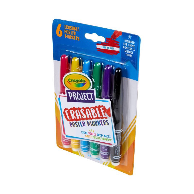 slide 2 of 5, Crayola 6ct Project Erasable Poster Markers, 6 ct