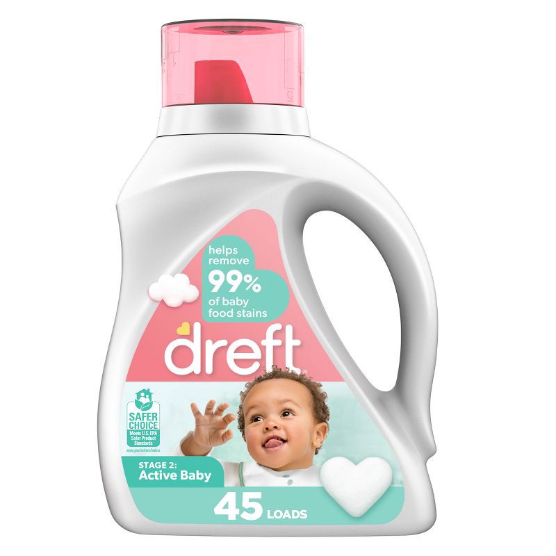 slide 1 of 1, Dreft Active Baby Liquid Laundry Detergent HE Compatible - 65 fl oz, 65 fl oz