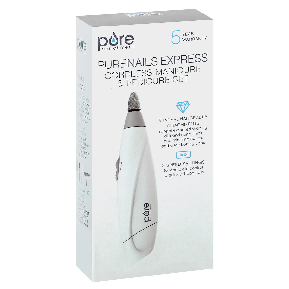 slide 2 of 9, Pure Enrichment PureNails Express Cordless Manicure & Pedicure Set 7 pc Box, 1 ct