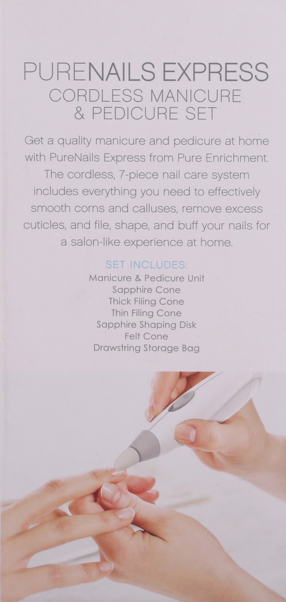 slide 4 of 9, Pure Enrichment PureNails Express Cordless Manicure & Pedicure Set 7 pc Box, 1 ct
