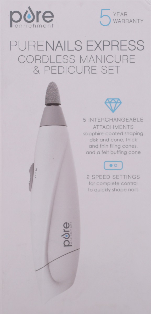 slide 1 of 9, Pure Enrichment PureNails Express Cordless Manicure & Pedicure Set 7 pc Box, 1 ct
