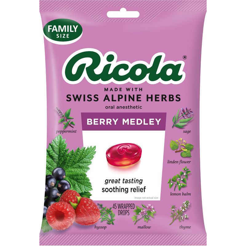 slide 2 of 11, Ricola Throat Drops - Berry Medley - 45ct, 45 ct