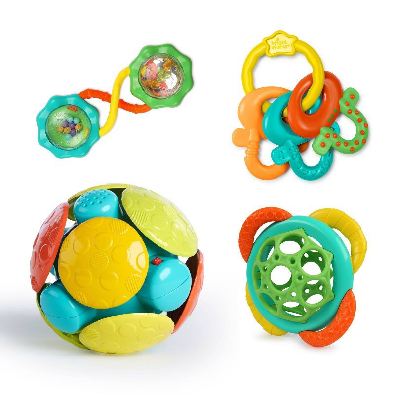 slide 2 of 10, Bright Starts Oball Catch Me Smile Teethers Baby Toy Gift Set - 4pc, 4 ct