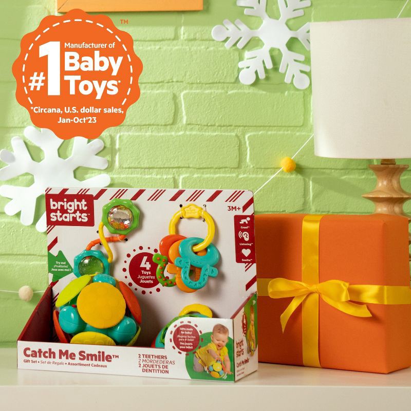 slide 9 of 10, Bright Starts Oball Catch Me Smile Teethers Baby Toy Gift Set - 4pc, 4 ct