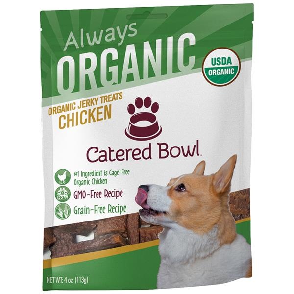 slide 1 of 1, Catered Bowl Organic Chicken Jerky Treats, 4 oz