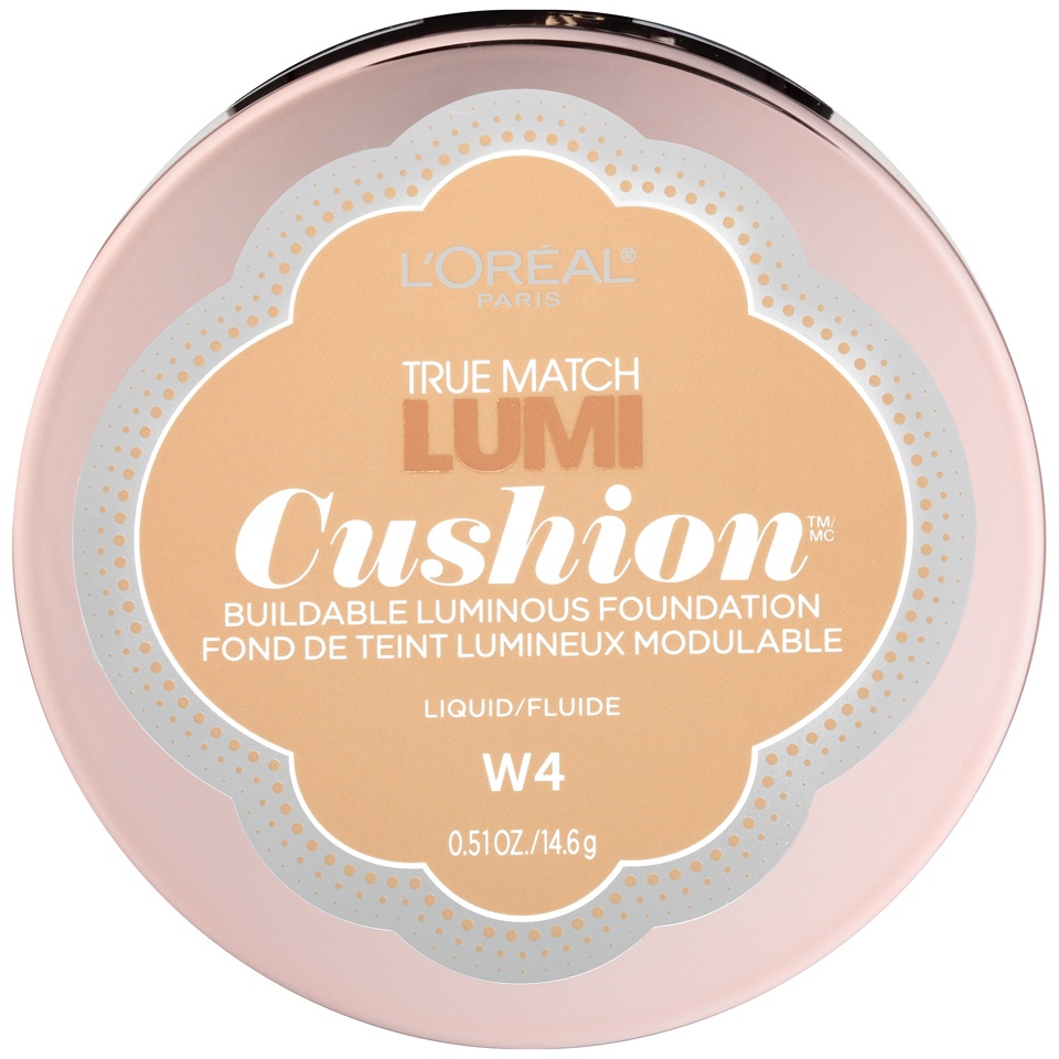 slide 1 of 3, L'Oréal Loral Paris True Match Lumi Cushion Foundation W4 Natural Beige, 0.51 oz