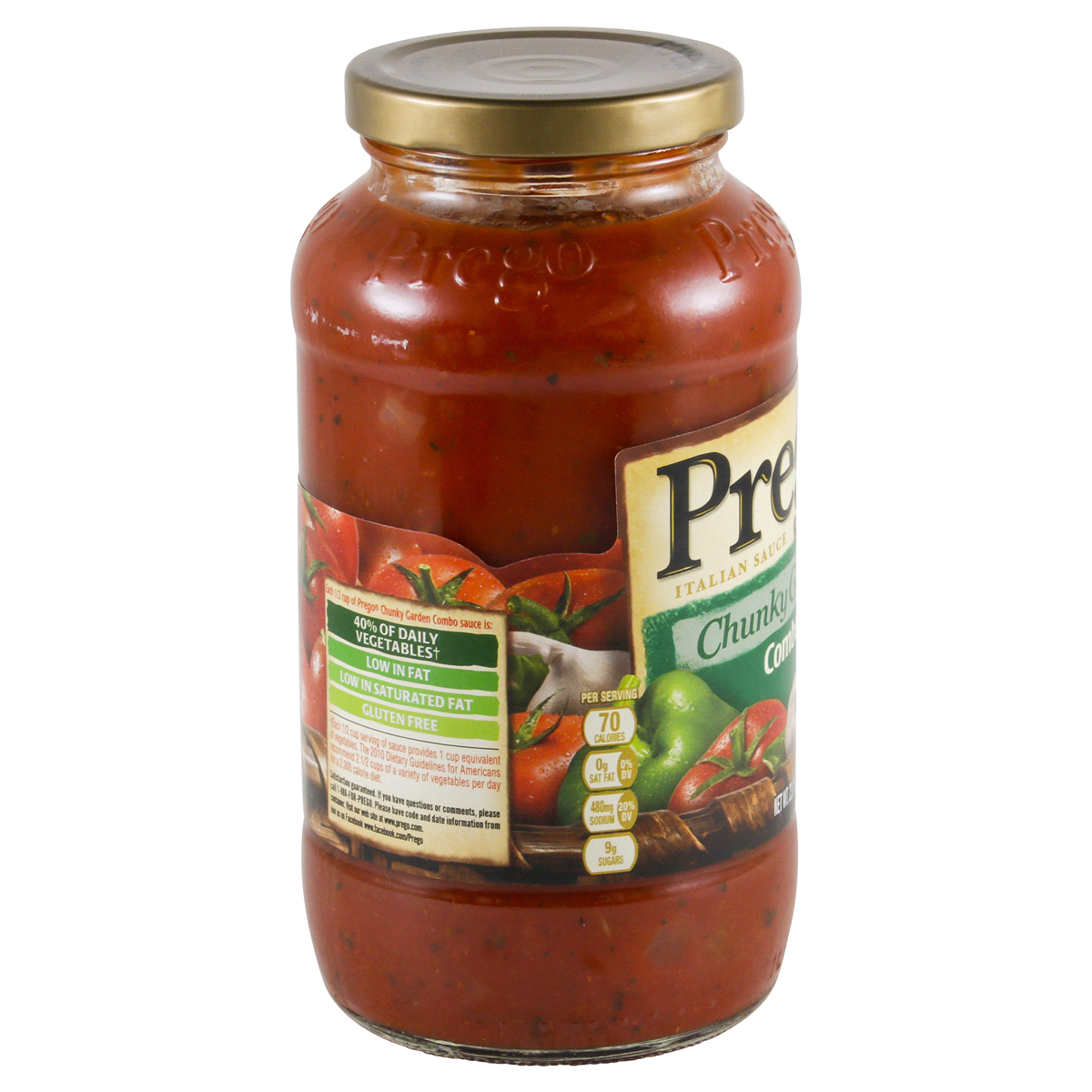 slide 4 of 4, Prego Chunky Combo Garden Harvest Pasta Sauce, 23.75 oz
