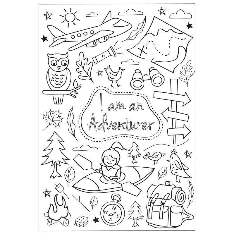 slide 7 of 8, I Am an Adventurer Coloring Book - Hopscotch Girls: Creative Thinking for All Ages, 24 Pages, 11.69" x 8.27", 1 ct