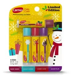 Carmex Daily Care Moisturizing Lip Balm Sticks, Limited Edition, 4 Pack