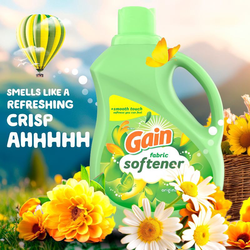 slide 3 of 9, Gain Liquid Fabric Softener - Original Scent - 140 fl oz, 140 fl oz