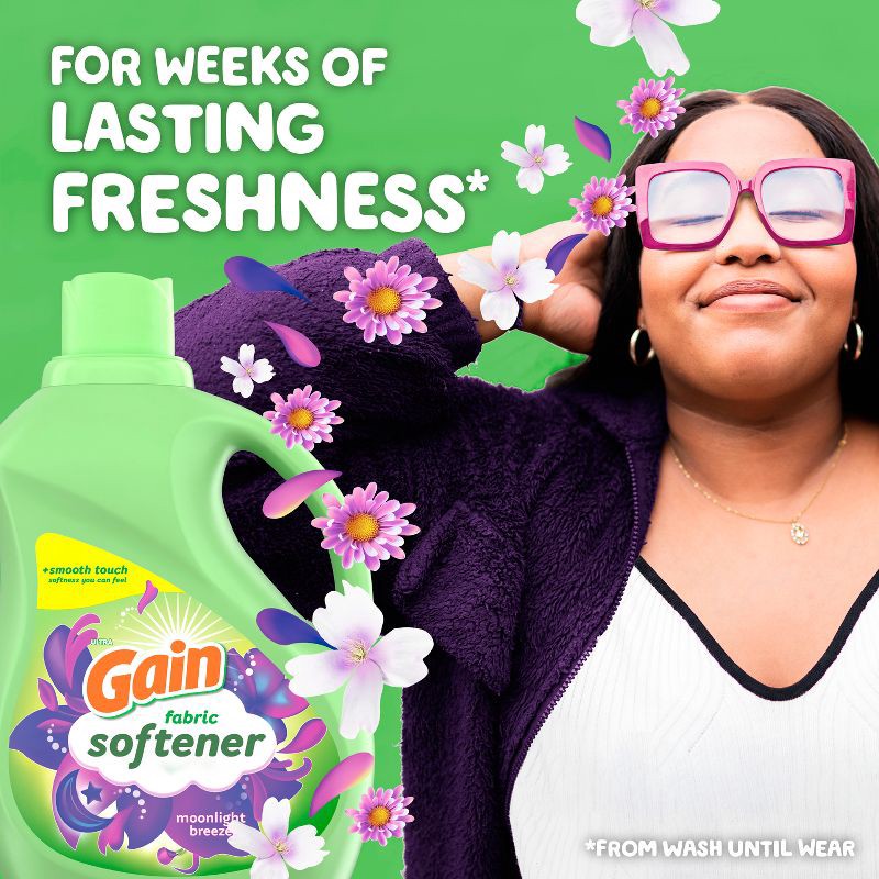 slide 3 of 9, Gain Liquid Fabric Softener - Moonlight Breeze - 140 fl oz, 140 fl oz