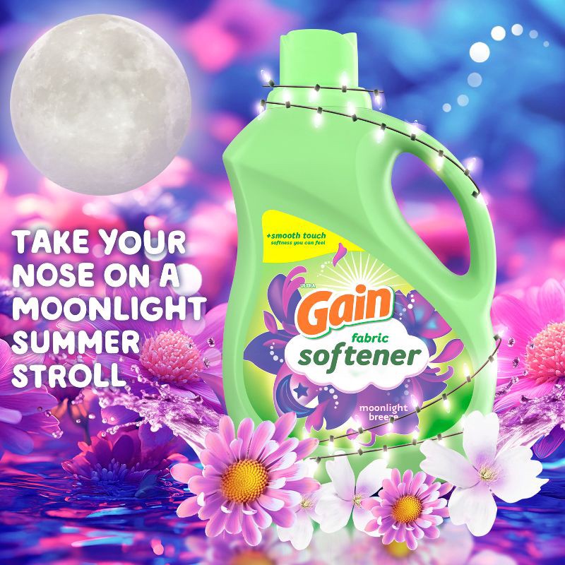 slide 4 of 9, Gain Liquid Fabric Softener - Moonlight Breeze - 140 fl oz, 140 fl oz
