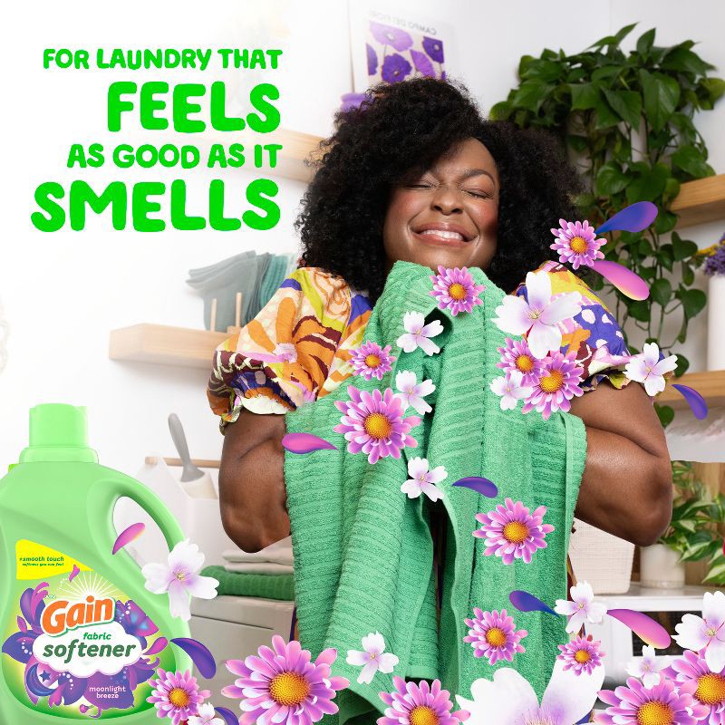 slide 5 of 9, Gain Liquid Fabric Softener - Moonlight Breeze - 140 fl oz, 140 fl oz