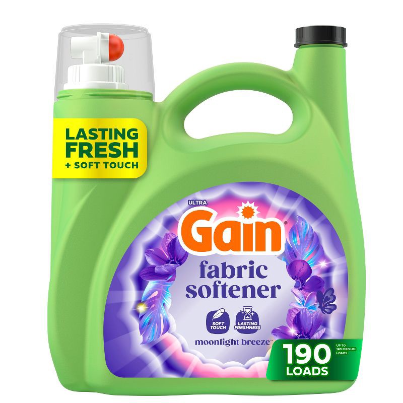 slide 1 of 14, Gain Liquid Fabric Softener - Moonlight Breeze - 140 fl oz, 140 fl oz