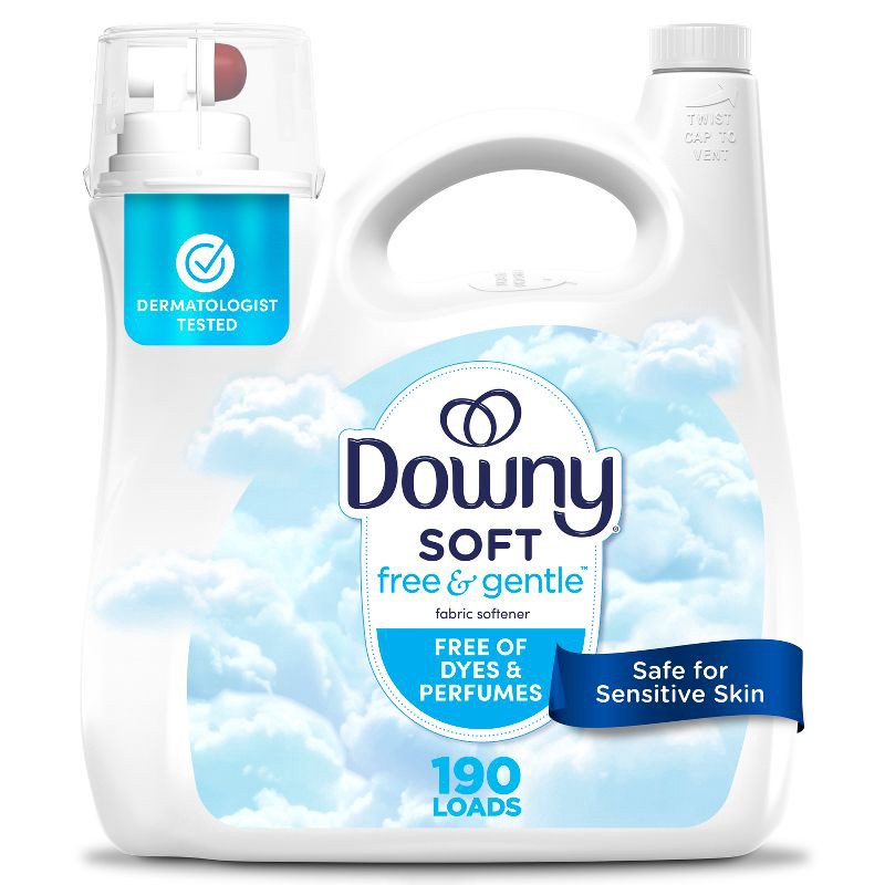 slide 1 of 10, Downy Free & Gentle HE Compatible Ultra Liquid Fabric Softener - 140 fl oz, 140 fl oz