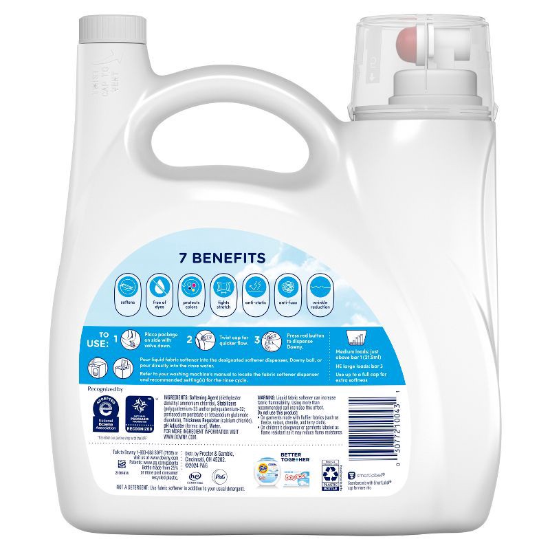 slide 10 of 10, Downy Free & Gentle HE Compatible Ultra Liquid Fabric Softener - 140 fl oz, 140 fl oz