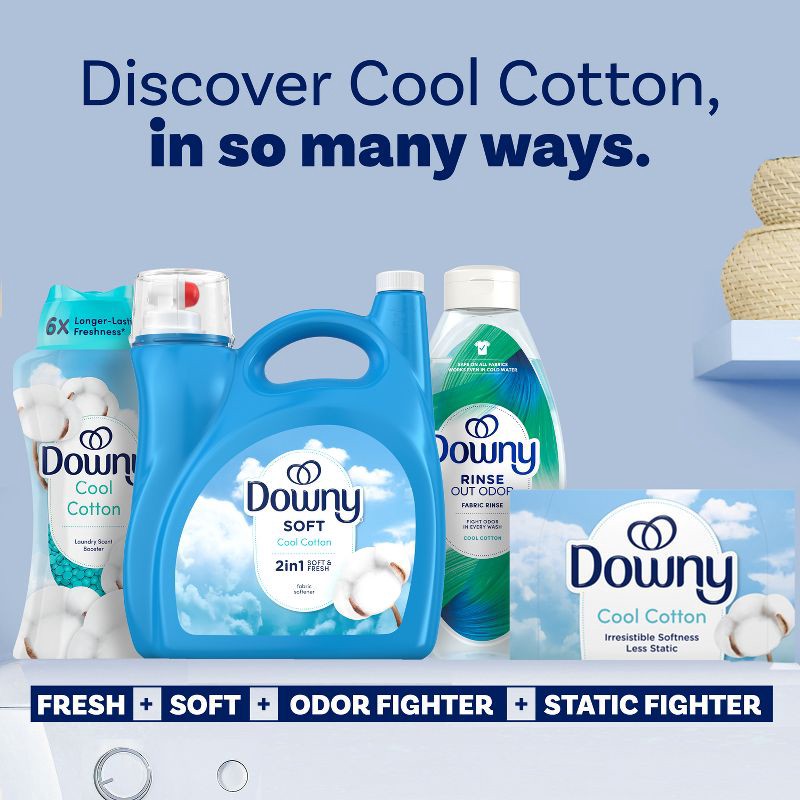 slide 7 of 9, Downy Cool Cotton Ultra HE Compatible Liquid Fabric Softener - 140 fl oz, 140 fl oz