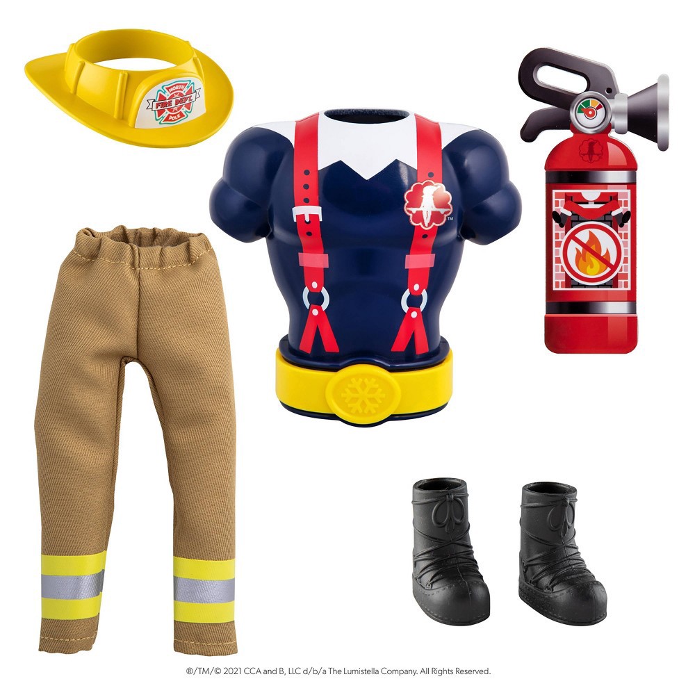 slide 5 of 7, Elf on the Shelf Claus Couture Chief of Cheer Firefighter Set - Target Exclusive Edition, 1 ct