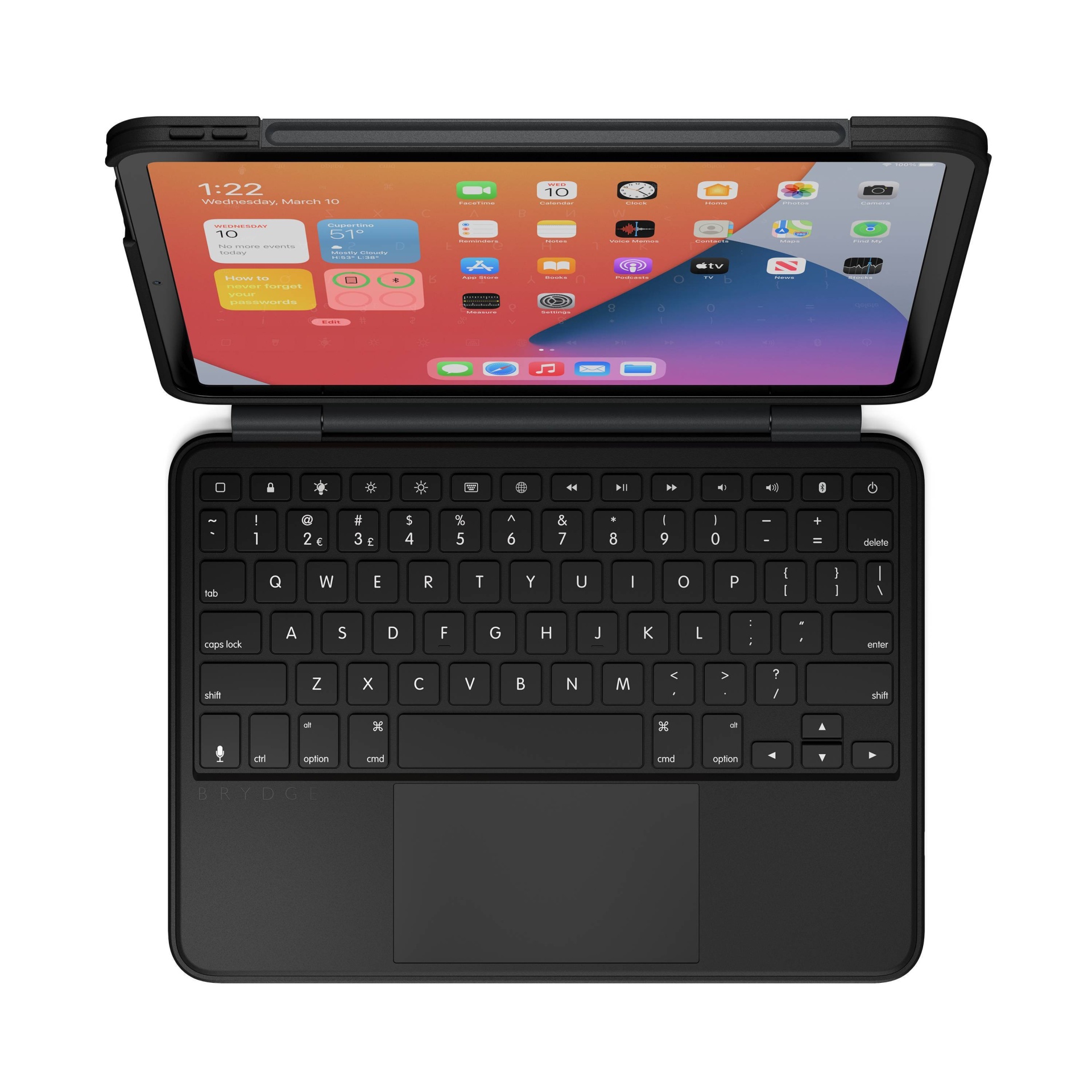 slide 1 of 9, Brydge Air MAX+ Black Wireless Keyboard Case with Trackpad, 1 ct