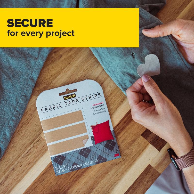 slide 6 of 13, Scotch Permanent Fabric Tape 180'' Clear, 1 ct