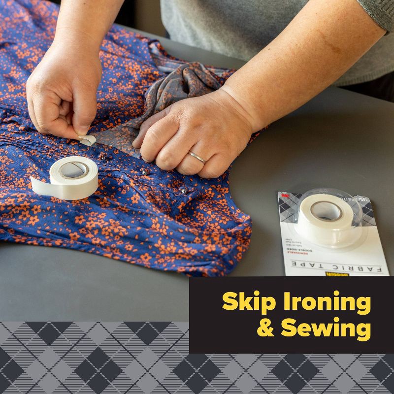 slide 11 of 13, Scotch Permanent Fabric Tape 180'' Clear, 1 ct