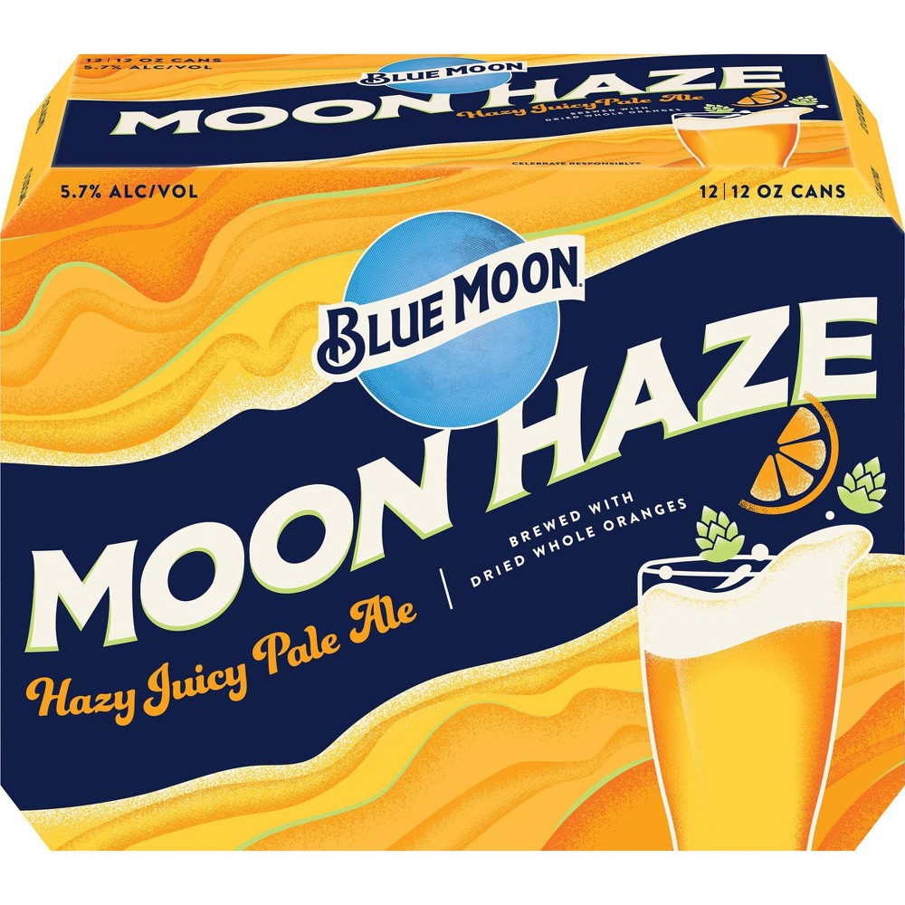 slide 3 of 5, Blue Moon Moon Haze Juicy Pale Ale, 12 ct; 12 fl oz