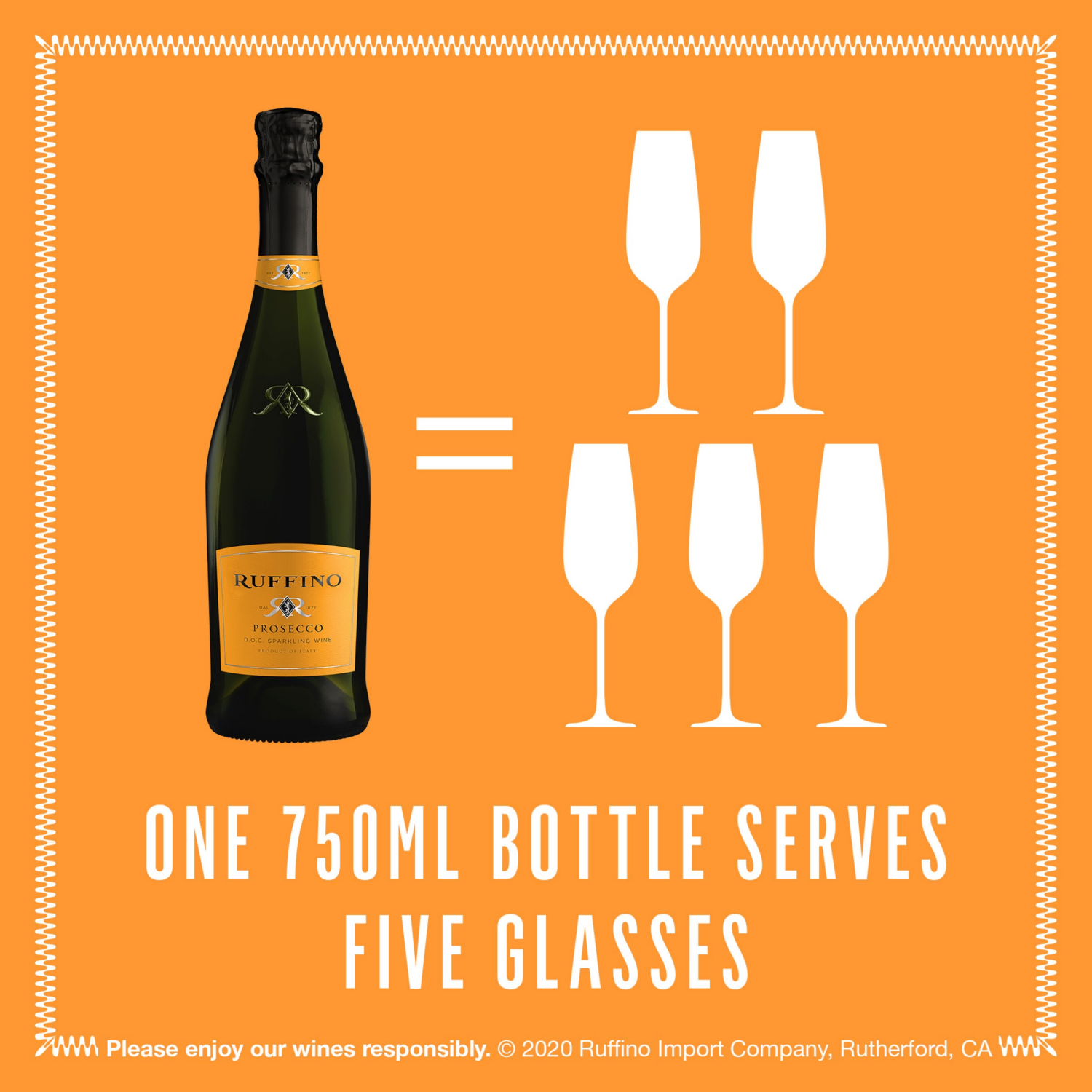 slide 5 of 8, Ruffino Prosecco DOC Italian White Sparkling Wine, 750 ml