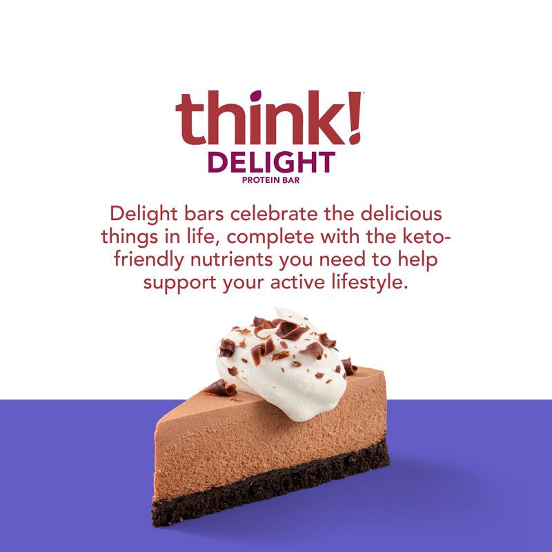 slide 8 of 10, think! High Protein Keto Chocolate Mousse Pie Bars - 5pk, 5 ct