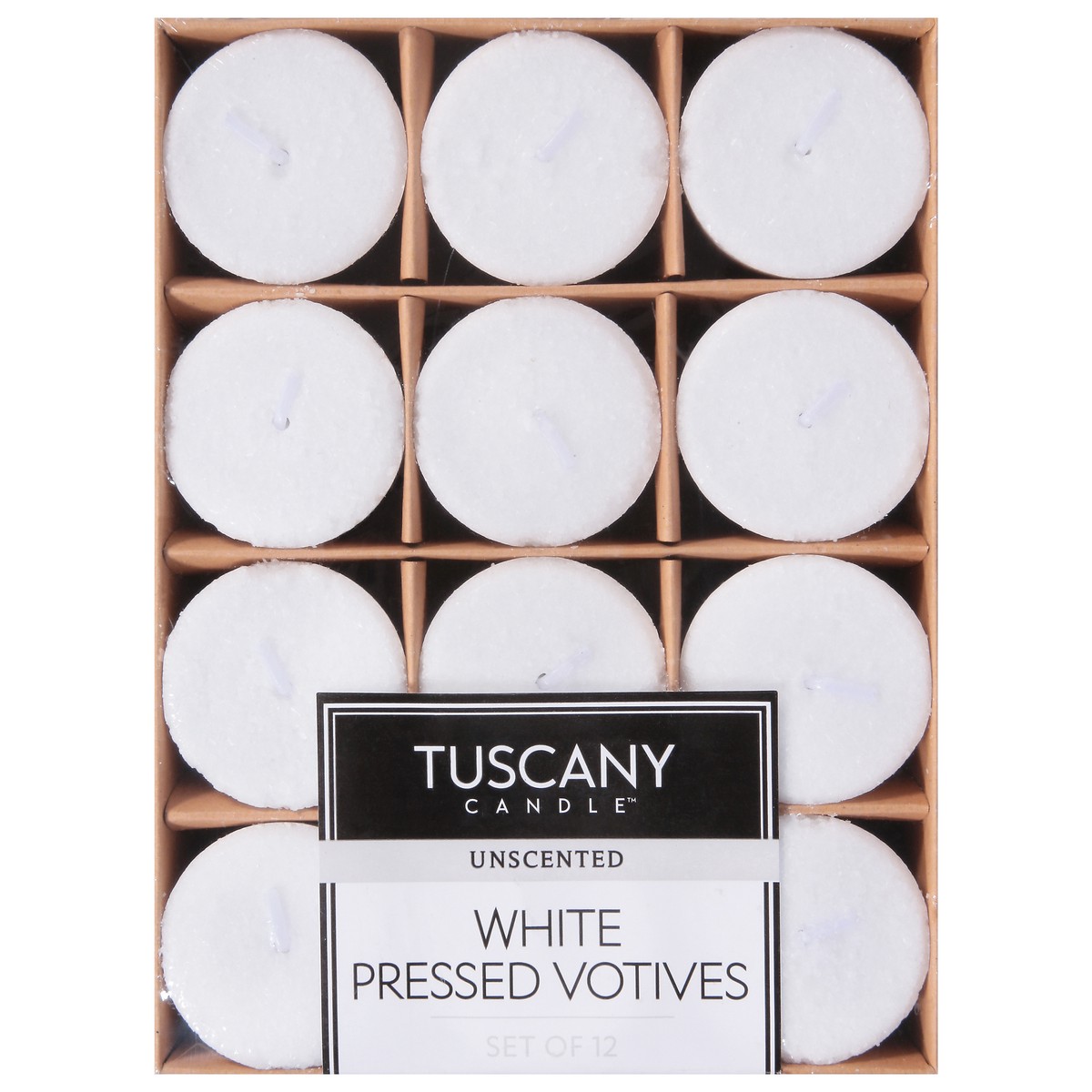 slide 1 of 4, Tuscany Candle White Pressed Votives Unscented Candles 12 ea, 12 ct