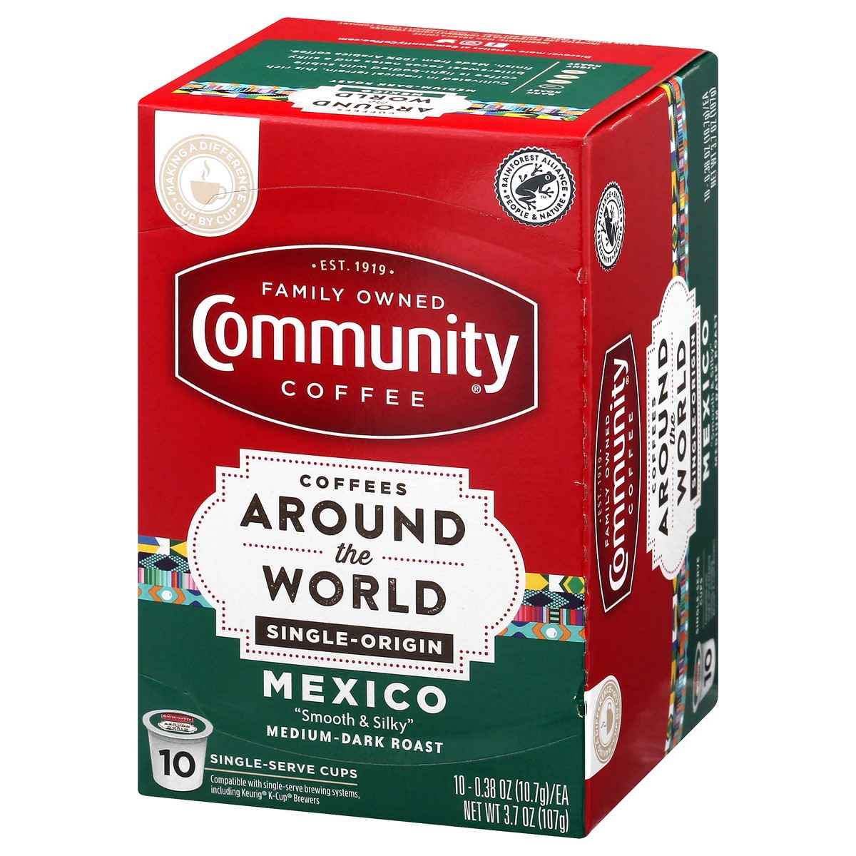 slide 6 of 9, Community Coffee Single-Serve Cups Medium-Dark Roast Mexico Coffee - 10 ct, 10 ct