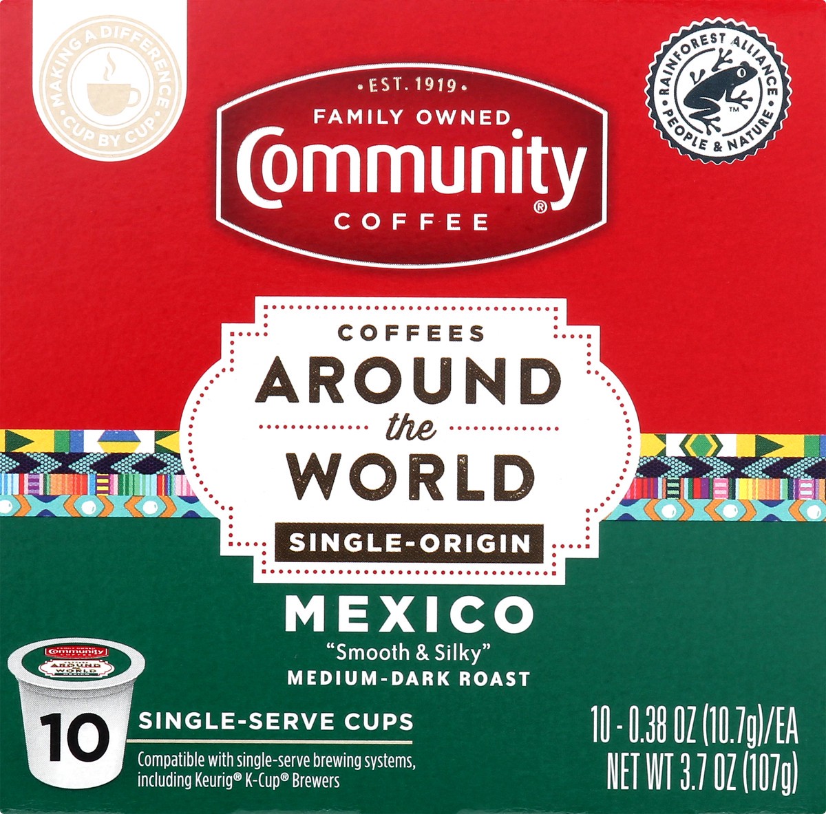 slide 4 of 9, Community Coffee Single-Serve Cups Medium-Dark Roast Mexico Coffee - 10 ct, 10 ct